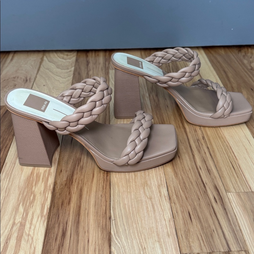 Dolce Vita Women's Braided Beige Heels - Picture 5 of 8
